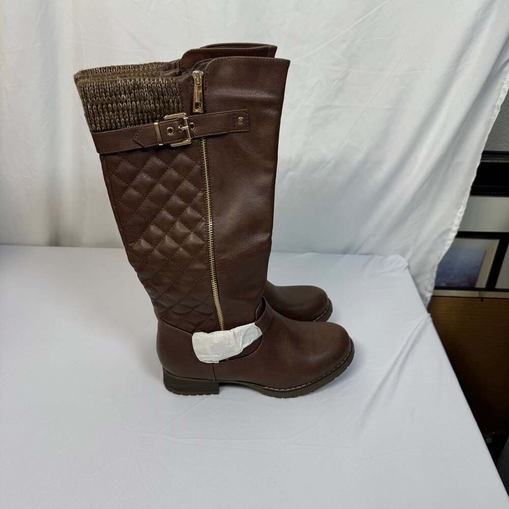 Global Win Dark Brown Riding Boots Size 8